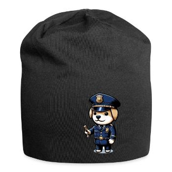 Cute Dog Police Officer - Jersey Beanie - black - Front