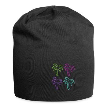 Mehrfarbige Palmen Innenarchitekt Geschenk - Jersey-Beanie - Schwarz - Vorne