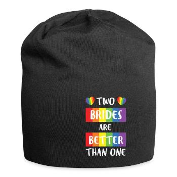 LBGT Flag Gay Pride Human Two Brides better than - Jersey Beanie - black - Front