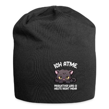 Je respire la panthère - Bonnet en jersey - noir - Devant