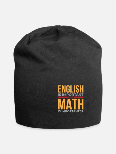 Maths vs English Fight Mathe besser als Englisch - Jersey-Beanie - Schwarz