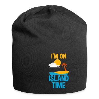 Je suis sur l’île - Bonnet en jersey - noir - Devant