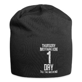 Motivation du jeudi, 1 jour jusqu’au week-end 3 - Bonnet en jersey - noir - Devant