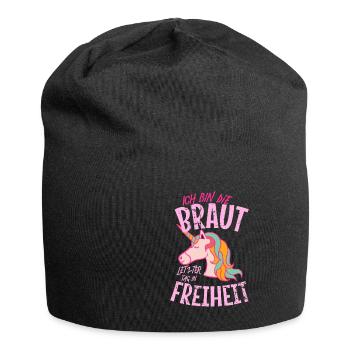 Braut JGA Einhorn - Jersey-Beanie - Schwarz - Vorne
