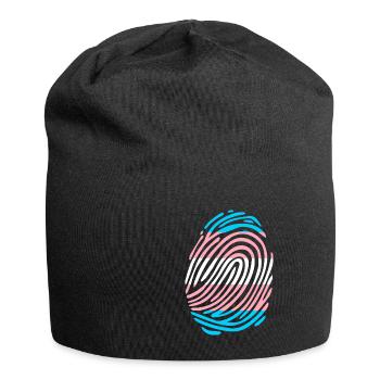 Trans Transgender Pride Flagge - Jersey-Beanie - Schwarz - Vorne