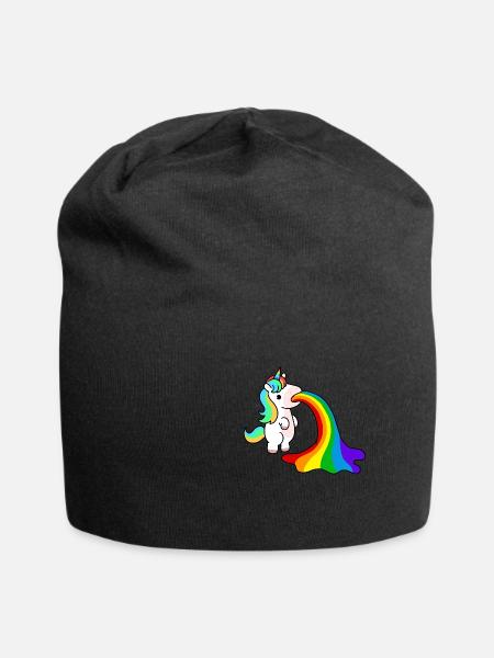 Kotzendes Einhorn - Jersey-Beanie - Schwarz