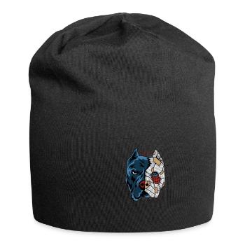 Pitbull-Roboter Hund Elternteil. Geschenk - Jersey-Beanie - Schwarz - Vorne