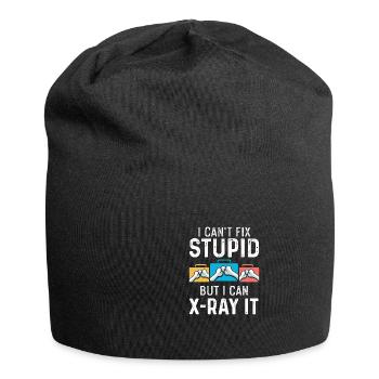 Kann nicht dumm reparieren Sarkastische Person Gif - Jersey-Beanie - Schwarz - Vorne