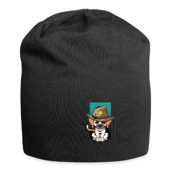 Nice Doberman Sheriff Dog Trainer Gift - Jersey Beanie - black - Front