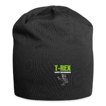 T-Rex Loves Taekwondo Taekwondo Trainer Gift - Jersey Beanie - black - Front