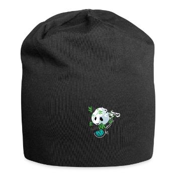 Panda Hippie Stoner Skizzier Geschenk - Jersey-Beanie - Schwarz - Vorne
