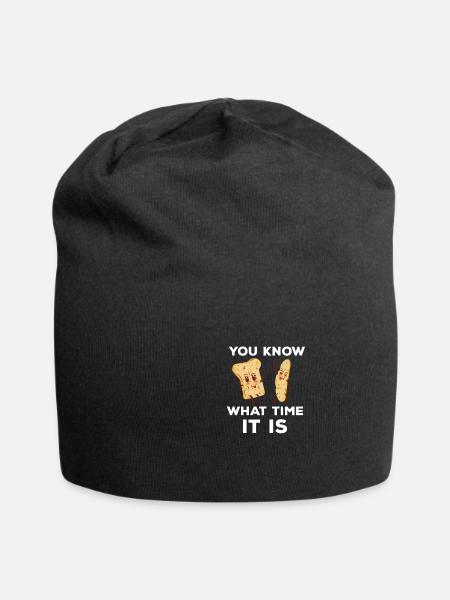 Sie kennen lustige Feinschmecker, wie spät es ist - Jersey-Beanie - Schwarz