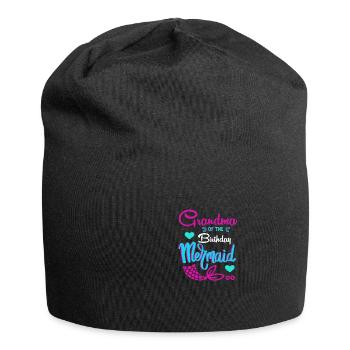 Funny Grandma of Bday Mermaid Grandma - Jersey Beanie - black - Front