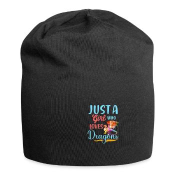 Only a girl who loves dragons, dragons are g - Jersey Beanie - black - Front