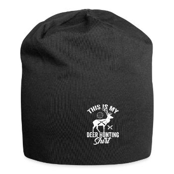 Ceci est ma chemise de chasse au cerf - Bonnet en jersey - noir - Devant