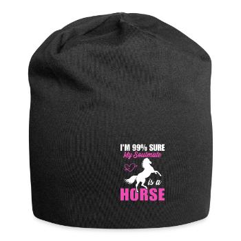 Je suis sûr à 99% que mon âme soeur - Bonnet en jersey - noir - Devant