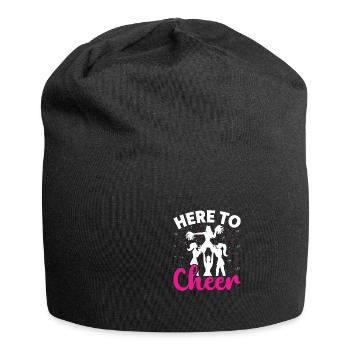 Ici pour encourager les pom-pom girls drôles - Bonnet en jersey - noir - Devant