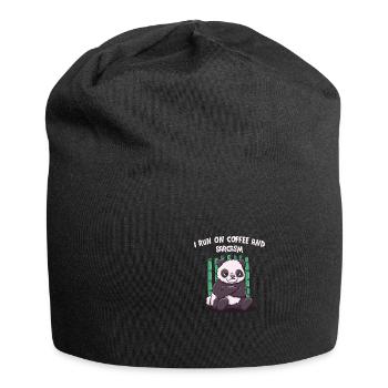 Je cours avec du café et du sarcasme drôle de café - Bonnet en jersey - noir - Devant