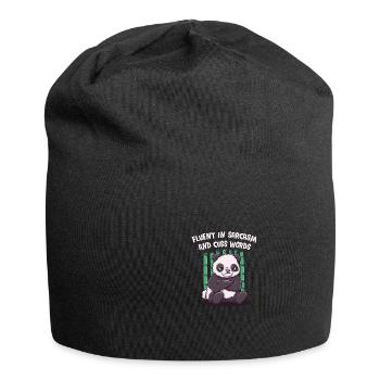 Fluent sarcasm and fluent words of funny s - Jersey Beanie - black - Front