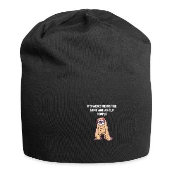 C’est étrange d’avoir le même âge que les vieux. - Bonnet en jersey - noir - Devant