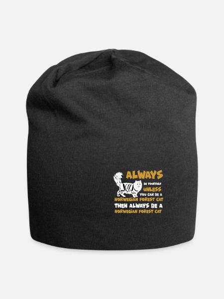 Norwegische Waldkatze - Jersey-Beanie - Schwarz