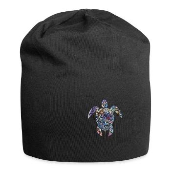 Colorful Turtle Maori Tattoo Sea Animal Gift - Jersey Beanie - black - Front