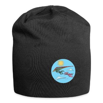 Drachenflieger Gleiter Hängegleiter Dinosaurier - Jersey-Beanie - Schwarz - Vorne