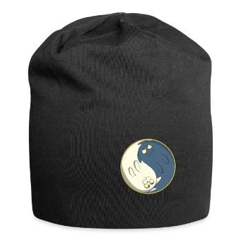 Chats ying yang - Bonnet en jersey - noir - Devant