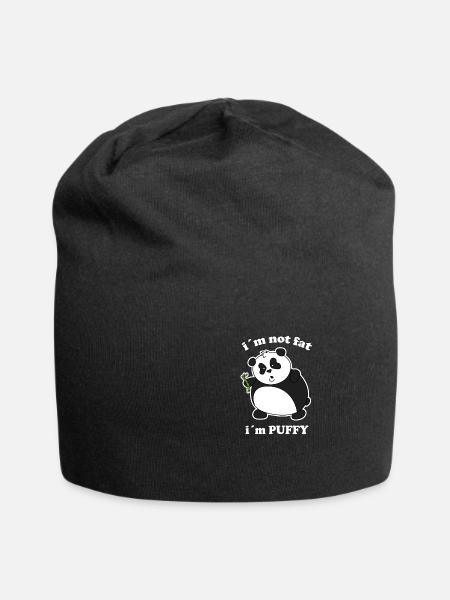 Ich bin nicht fett panda - Jersey-Beanie - Schwarz