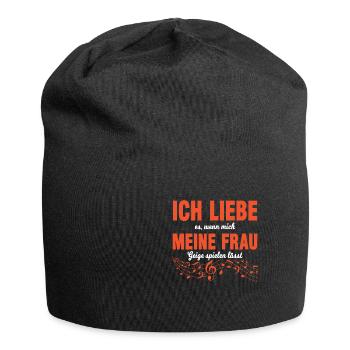 Geige Geigenspieler Violine Violinist Frau - Jersey-Beanie - Schwarz - Vorne