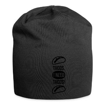 TACOS. I NEED TACOS! (v) - Jersey-Beanie - Schwarz - Vorne