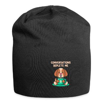 Les conversations m’épuisent problème introverti - Bonnet en jersey - noir - Devant