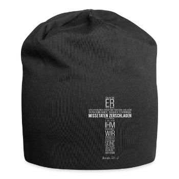 Jesus Kreuz Bibel Spruch Jeremia 53 - Jersey-Beanie - Schwarz - Vorne