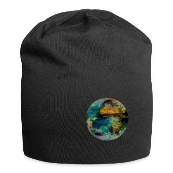 Planet Erde - Jersey-Beanie - Schwarz - Vorne