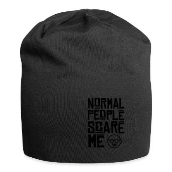 Normal People Scare Me Geschenk Nerd Geek Geschenk - Jersey-Beanie - Schwarz - Vorne