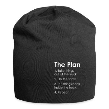 STAGEHAND CREW PLAN lighting technician gift - Jersey Beanie - black - Front