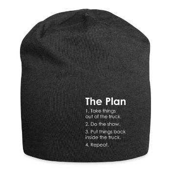 STAGEHAND CREW PLAN lighting technician gift - Jersey Beanie - charcoal grey - Front