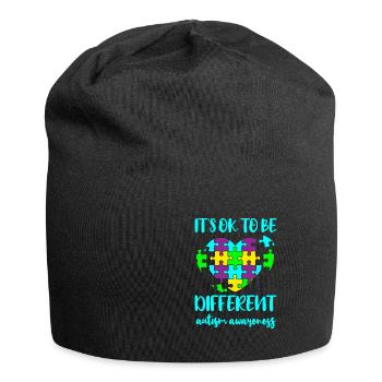 AUTISM DIFFERENT IS OK Cadeau pour les personnes autistes - Bonnet en jersey - noir - Devant