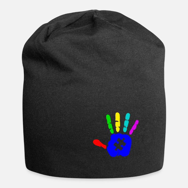 AUTISM PUZZLE HAND Cadeau de sensibilisation à l'autisme - Bonnet en jersey - noir