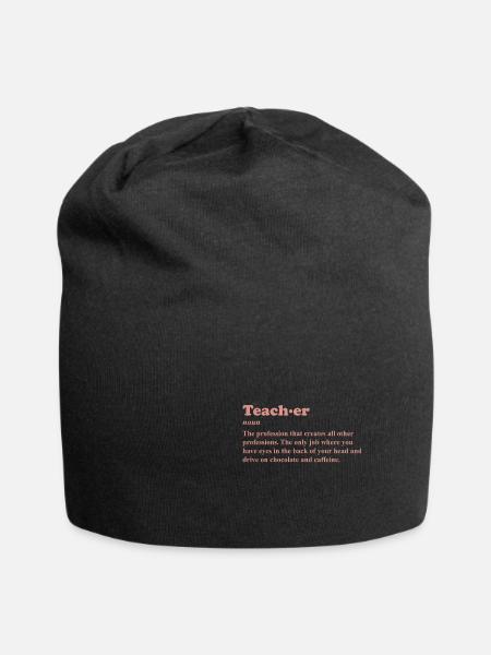 LEHRER LAUTSCHRIFT Geschenk Für Englisch Lehrerin - Jersey-Beanie - Schwarz