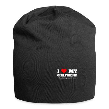 J’aime ma petite amie - Bonnet en jersey - noir - Devant