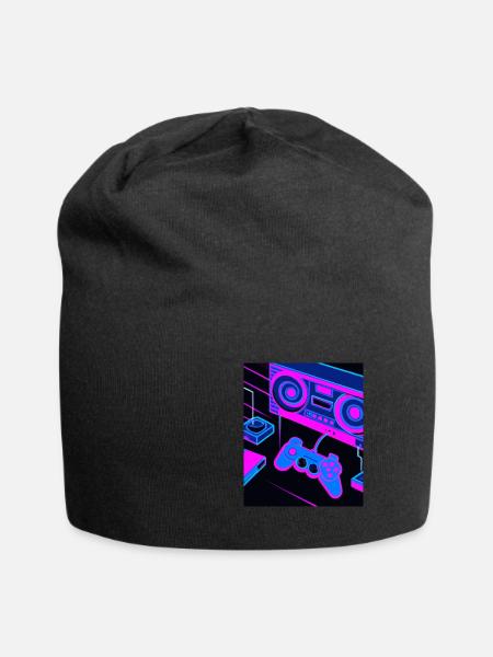 Vaporwave Aesthetic Gaming Konsole Controller - Jersey-Beanie - Schwarz