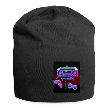 Vaporwave Aesthetic Retro Gaming Konsole - Jersey-Beanie - Schwarz - Vorne