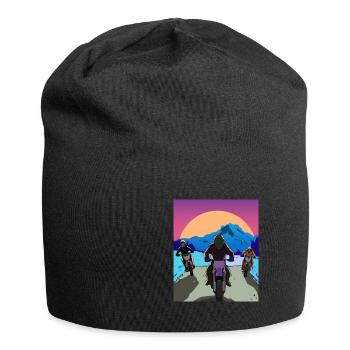 Vaporwave Esthétique Sunset Mountains - Bonnet en jersey - noir - Devant