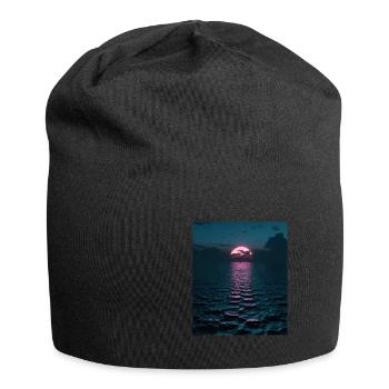 Vaporwave Esthétique Sunset Sea - Bonnet en jersey - noir - Devant