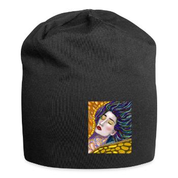 Meerjungfrau Portrait Gustav Klimt Style - Jersey-Beanie - Schwarz - Vorne