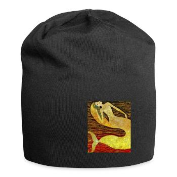 Meerjungfrau Portrait Gustav Klimt Style - Jersey-Beanie - Schwarz - Vorne