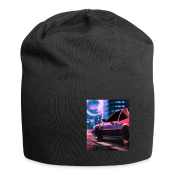 Vaporwave Aesthetic Synthwave Car - Jersey Beanie - black - Front
