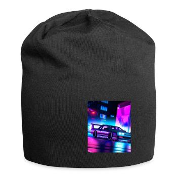Vaporwave Aesthetic Synthwave Car - Jersey Beanie - black - Front