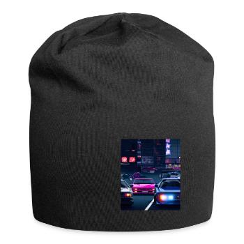 Vaporwave Aesthetic Synthwave Car - Jersey Beanie - black - Front